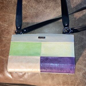 Miche Colorblock Crossbody Bag - Green, Purple, Cream